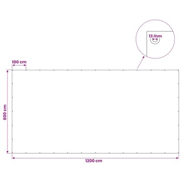 vidaXL Τεντόπανα με Θηλιές Πράσινο 6 x 12 μ 90 γρ PE