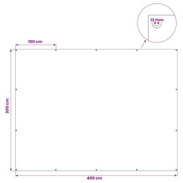 vidaXL Τεντόπανα με Θηλιές Πράσινο 3 x 4 μ 260 γρ PE