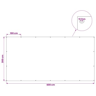 vidaXL Τεντόπανα με Θηλιές Πράσινο 3 x 6 μ 260 γρ PE