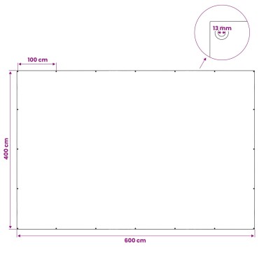 vidaXL Τεντόπανα με Θηλιές Λευκό 4 x 6 μ 180 gsm PE