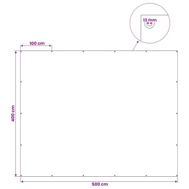 vidaXL Τεντόπανα με Θηλιές Ανθρακί Γκρι 4 x 5 μ 90 gsm PE