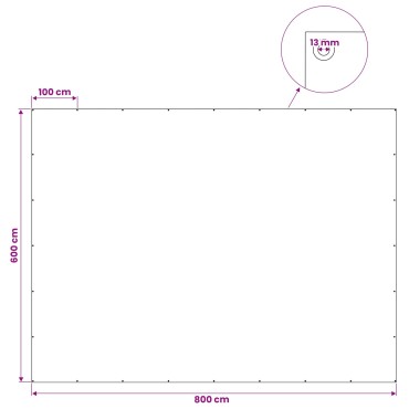 vidaXL Τεντόπανα με Θηλιές Ανθρακί Γκρι 6 x 8 μ 90 gsm PE