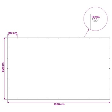 vidaXL Τεντόπανα με Θηλιές Ανθρακί Γκρι 6 x 10 μ 260 γρ PE