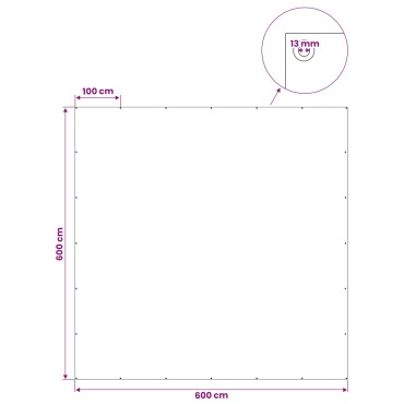 vidaXL Τεντόπανα με Θηλιές Μπλε 6 x 6 μ 90 gsm PE
