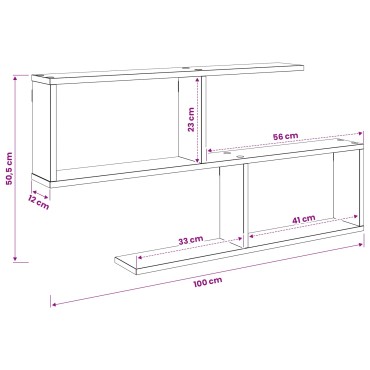 vidaXL Ράφι Τοίχου Καπνισμένο Ξύλο Δρυός 100x12x50,5 εκ 1 τεμ.