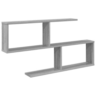 vidaXL Ράφι Τοίχου Γκρι Sonoma 100x12x50,5cm Επεξεργασμένο Ξύλο 1 τεμ.