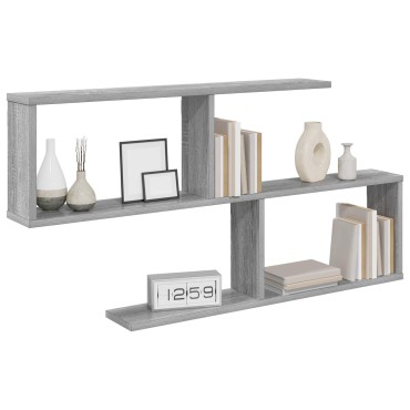 vidaXL Ράφι Τοίχου Γκρι Sonoma 100x12x50,5cm Επεξεργασμένο Ξύλο 1 τεμ.