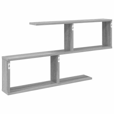vidaXL Ράφι Τοίχου Γκρι Sonoma 100x12x50,5cm Επεξεργασμένο Ξύλο 1 τεμ.