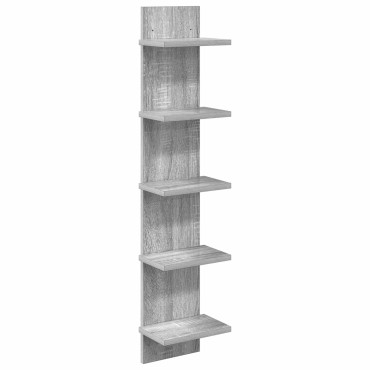 vidaXL Ράφι Τοίχου Γκρι Sonoma 22x15x100cm Επεξεργασμένο Ξύλο 1 τεμ.