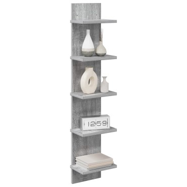 vidaXL Ράφι Τοίχου 2 τεμ. Γκρι Sonoma 22x15x100 εκ
