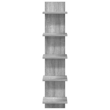 vidaXL Ράφι Τοίχου 2 τεμ. Γκρι Sonoma 22x15x100 εκ