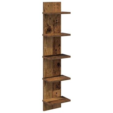 vidaXL Ράφι Τοίχου Παλαιωμένο ξύλο 22x15x100cm Επεξεργασμένο Ξύλο 1 τεμ.