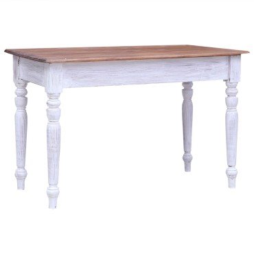 vidaXL Γραφείο με Συρτάρια Λευκό 117x57x75cm Μασίφ Μαόνι 1 τεμ.