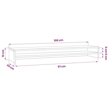 vidaXL Βάση Οθόνης Καφέ Δρυς 100 x 24 x 13 εκ. από Επεξεργασμένο Ξύλο