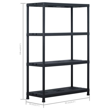 vidaXL Ραφιέρες 2 τεμ. Μαύρες 220 κ. 90 x 40 x 138 εκ. Πλαστικές