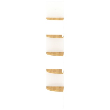 vidaXL Γωνιακή Ραφιέρα Τοίχου Λευκή/Sonoma Δρυς 19x19x123cm Επεξ.Ξύλο 1 τεμ.