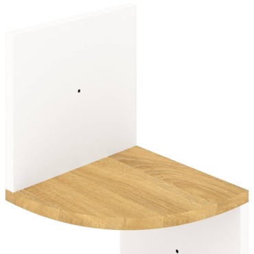 vidaXL Γωνιακή Ραφιέρα Τοίχου Λευκή/Sonoma Δρυς 19x19x123cm Επεξ.Ξύλο 1 τεμ.