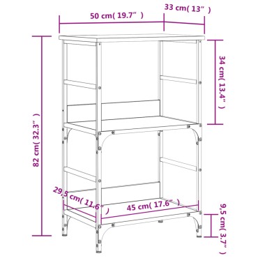 vidaXL Βιβλιοθήκη Γκρι Sonoma 50x33x82cm Επεξεργασμένο Ξύλο 1 τεμ.