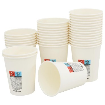 vidaXL Χάρτινα κύπελλα καφέ 1000 τεμάχια 8oz 200ml Λευκό