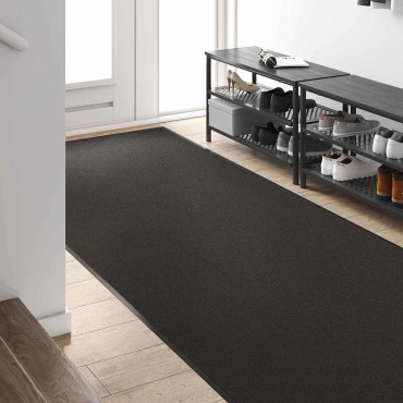 vidaXL Χαλάκι Εξώπορτας Μαύρο 120 x 300 cm 100% Πολυαμίδιο