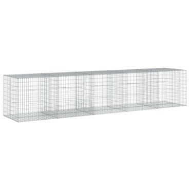 vidaXL Συρματοκιβώτιο με Κάλυμμα 500x100x100εκ από Γαλβανισμένο Χάλυβα