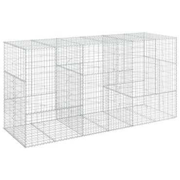 vidaXL Συρματοκιβώτιο με Κάλυμμα 300x100x150εκ από Γαλβανισμένο Χάλυβα