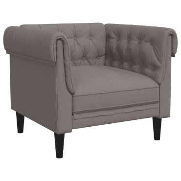 Σετ Σαλονιού 3 τεμ. Taupe Υφασμάτινο 78,5x74,5x74,5cm  Διθέσιος Τριθέσιος