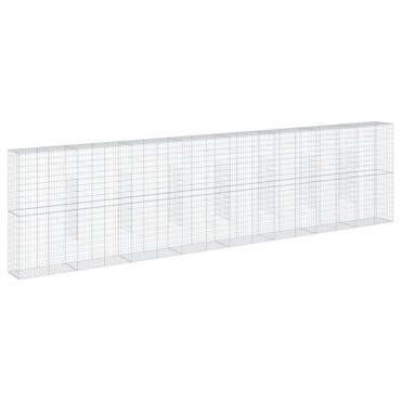 vidaXL Συρματοκιβώτιο με Κάλυμμα 800x50x200εκ. από Γαλβανισμένο Χάλυβα