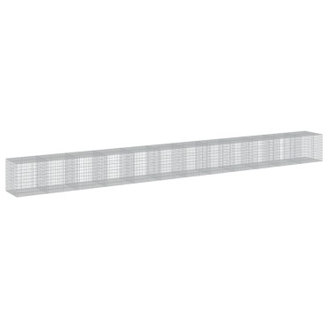 vidaXL Συρματοκιβώτιο με Κάλυμμα 1200x100x100 εκ Γαλβανισμένο Χάλυβα