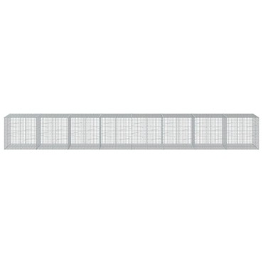 vidaXL Συρματοκιβώτιο με Κάλυμμα 800x100x100εκ από Γαλβανισμένο Χάλυβα