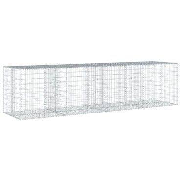 vidaXL Συρματοκιβώτιο με Κάλυμμα 400x100x100εκ από Γαλβανισμένο Χάλυβα