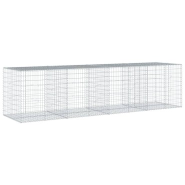vidaXL Συρματοκιβώτιο με Κάλυμμα 400x100x100εκ από Γαλβανισμένο Χάλυβα