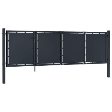 vidaXL Πόρτα Κήπου Ατσάλινη 350x100 εκ. Ανθρακί