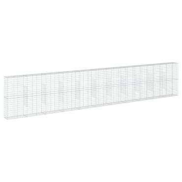 vidaXL Συρματοκιβώτιο με Κάλυμμα 1100x50x200εκ από Γαλβανισμένο Χάλυβα