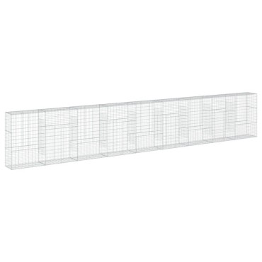 vidaXL Συρματοκιβώτιο με Κάλυμμα 900x50x150εκ. από Γαλβανισμένο Χάλυβα