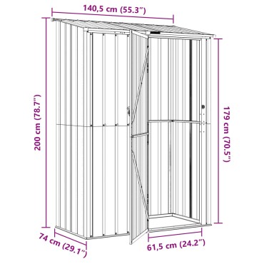 vidaXL Κηποσυνθέσεις Ανθρακί 140,5 x 74 x 200 εκ Μέταλλο