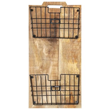 vidaXL Θήκη Περιοδικών Τοίχου 33x10x67cm Μασίφ Ακατέργ. Ξύλο Μάνγκο 1 τεμ.