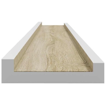 vidaXL Ράφια Τοίχου 4 τεμ. Λευκό και Sonoma Δρυς 100x9x3cm