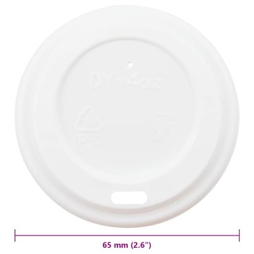 vidaXL Χάρτινα καπάκια καφέ Ø60 mm 4oz 1000 τεμάχια Λευκό πλαστικό