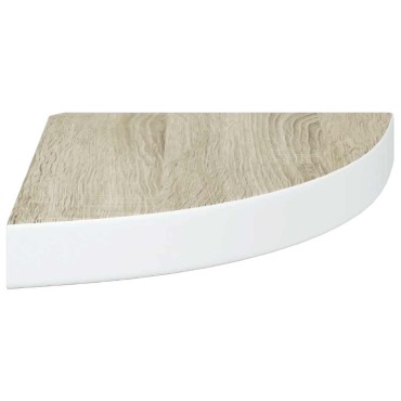vidaXL Ράφια Τοίχου Γωνιακά 4 τεμ. Δρυς/Λευκό 25x25x3,8cm από MDF