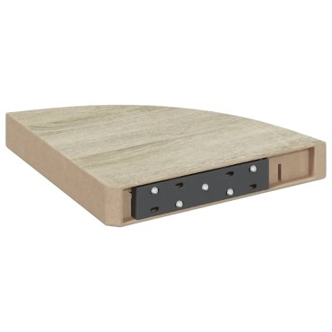 vidaXL Ράφια Τοίχου Γωνιακά 4 τεμ. Δρυς/Λευκό 25x25x3,8cm από MDF