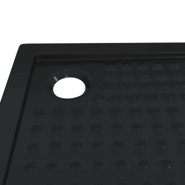 vidaXL Δίσκος Βάσης Ντους με Τρύπες 80 x 80 x 4 cm ABS Μαύρο