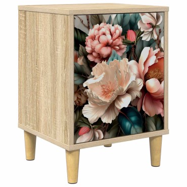 vidaXL Κομοδίνο BORNE Sonoma Δρυς 36x33x50cm Επεξεργασμένο Ξύλο 1 τεμ.
