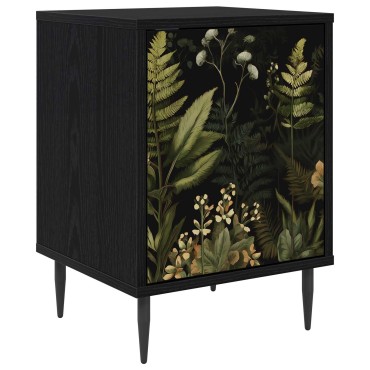 vidaXL Κομοδίνο RHENEN Μαύρη Δρυς 36x33x51cm Επεξεργασμένο Ξύλο 1 τεμ.