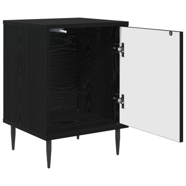 vidaXL Κομοδίνο RHENEN Μαύρη Δρυς 36x33x51cm Επεξεργασμένο Ξύλο 1 τεμ.
