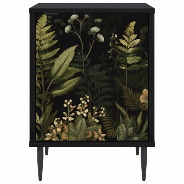 vidaXL Κομοδίνο RHENEN Μαύρη Δρυς 36x33x51cm Επεξεργασμένο Ξύλο 1 τεμ.