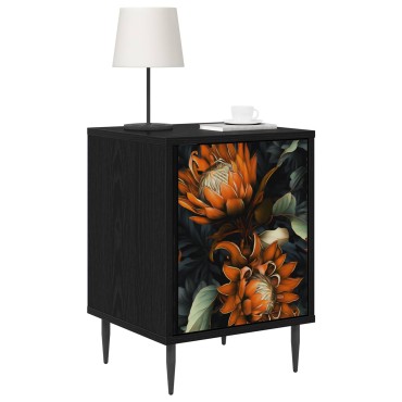 vidaXL Κομοδίνο LOCHEM Μαύρη Δρυς 36x33x51cm Επεξεργασμένο Ξύλο 1 τεμ.