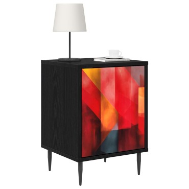 vidaXL Κομοδίνο HEESCH 2 τεμ. Μαύρη Δρυς 36x33x51cm