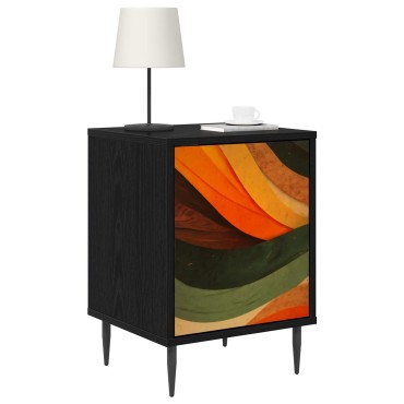 vidaXL Κομοδίνο BONN Μαύρη Δρυς 36x33x51cm Επεξεργασμένο Ξύλο 1 τεμ.