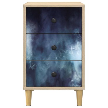 vidaXL Κομοδίνο RAALTE Sonoma Δρυς 36x33x60cm Επεξεργασμένο Ξύλο 1 τεμ.